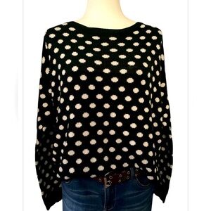 H & M Black and White Polka Dot Pullover Sweater Size Small